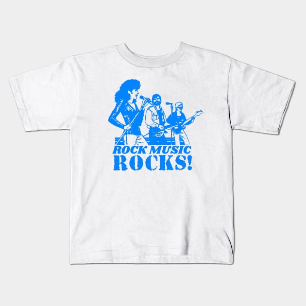 Rock Music ROCKS Classic Rock Rocking and Rolling Band Rock N' Roll T Shirt Kids T-Shirt by blueversion